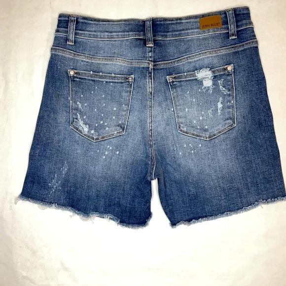 Judy Blue Shorts Distressed Blue Jean Shorts - Picture 3 of 14
